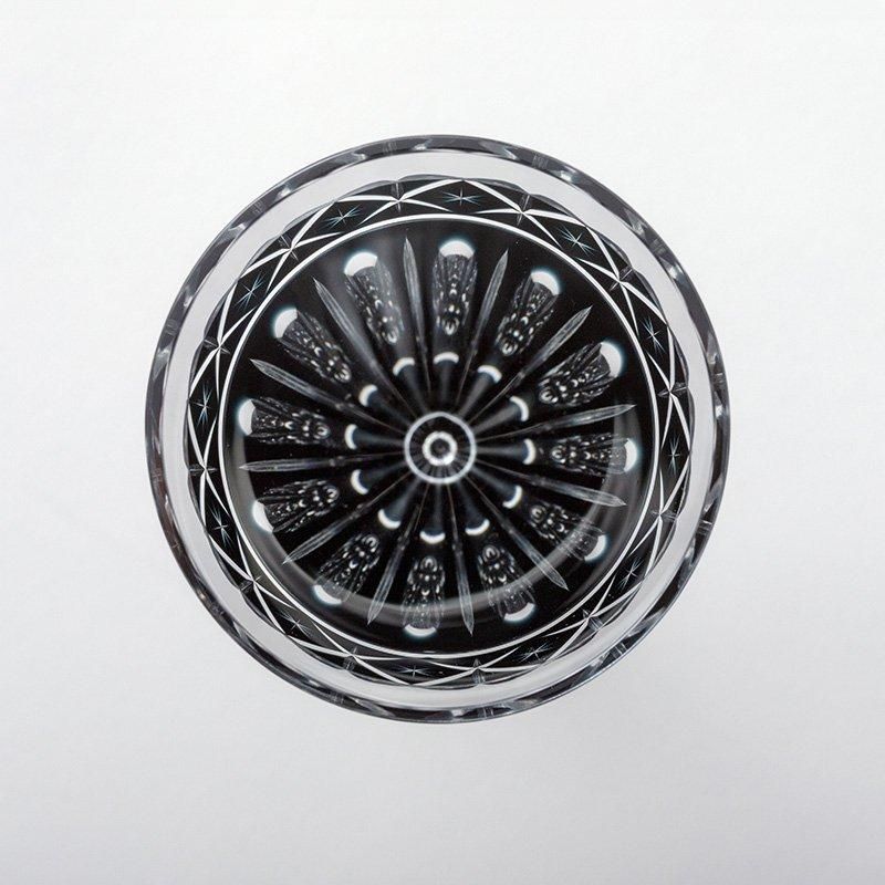 薩摩黒切子 シャンパングラス - いい日になりますように