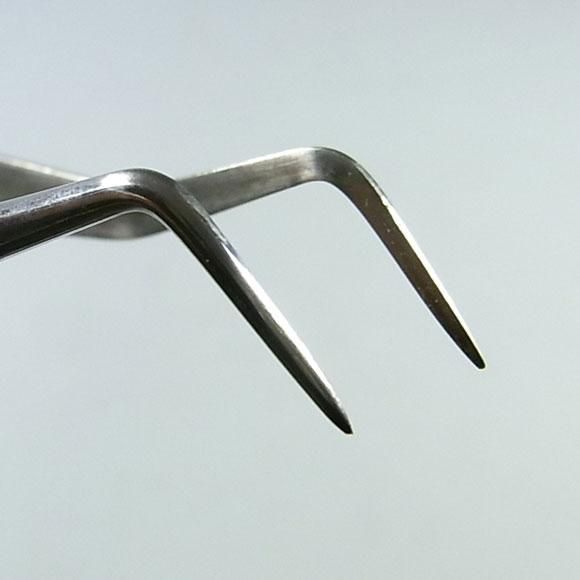 盆栽道具 ステンレス 歯科医用ピンセット 全長160mm 曲 No.662A / 直