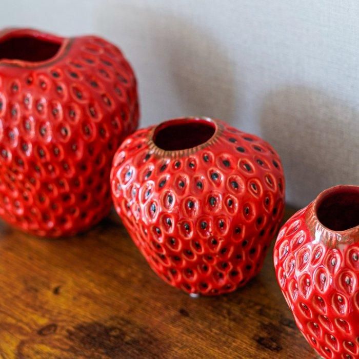 DES POTS ストロベリーフラワーベース | レッド - アーティフィシャル