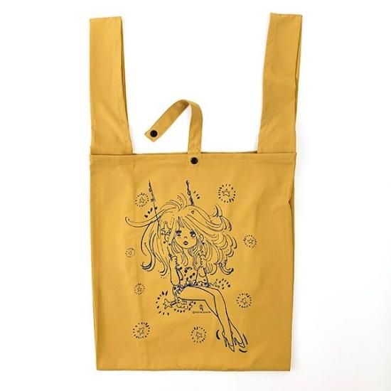 水森亜土 レジトート M ホシ キャメル エコバッグ 買い物 亜土ちゃん