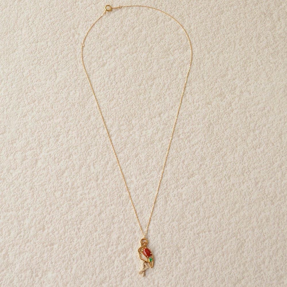 血赤珊瑚ペンダント / ネックレスタイプ / 18金