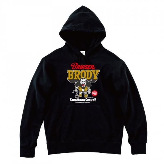 ブルーザー・ブロディ キングコングシャウト プルパーカー ブラック