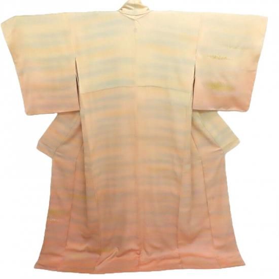 訪問着 人間国宝 福田喜三郎 紋付き訪問着 霞箔散らし ぼかし染 御仕立