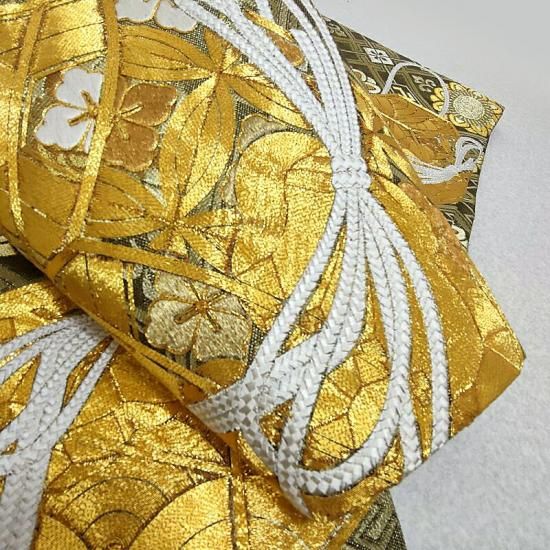 袋帯 金駒刺繍 小筥 卍紗綾型 袋帯 礼装 フォーマル 式事 御仕立上り
