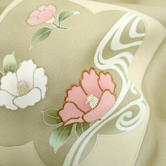 付け下げ 作家物 本加工友禅染め 菱格子に梅襲花紋 式事 フォーマル