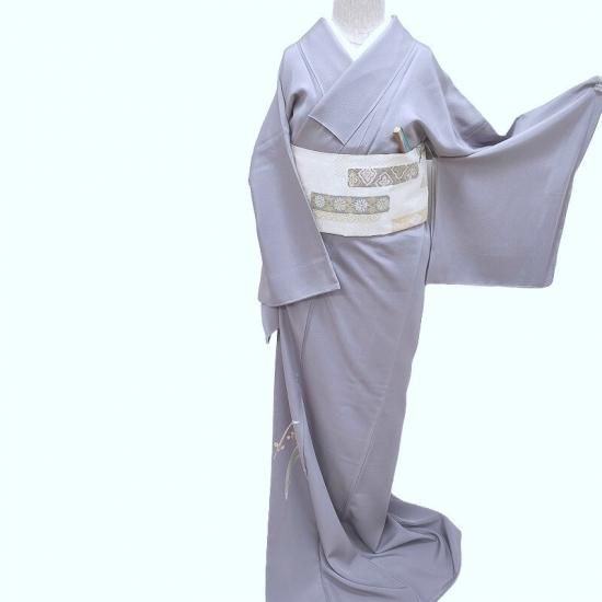 付け下げ 小梅と水仙 源氏鼠色 カジュアル 順フォーマル 茶道着物 御