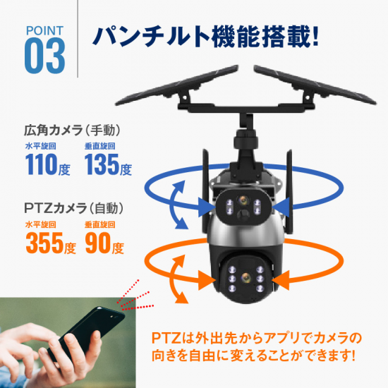 ソーラー充電式防犯カメラ | 4G接続 - 防犯カメラ、防災用品専門店
