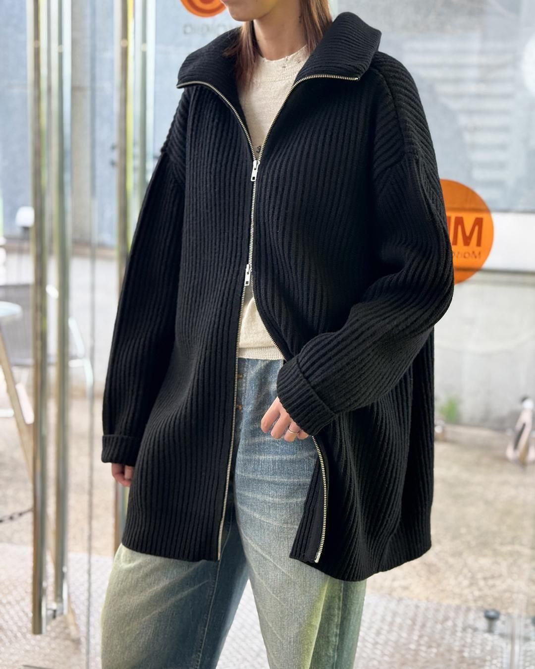 MM6 MAISON MARGIELA｜ジップアップニット｜ブラック｜2025秋冬｜正規