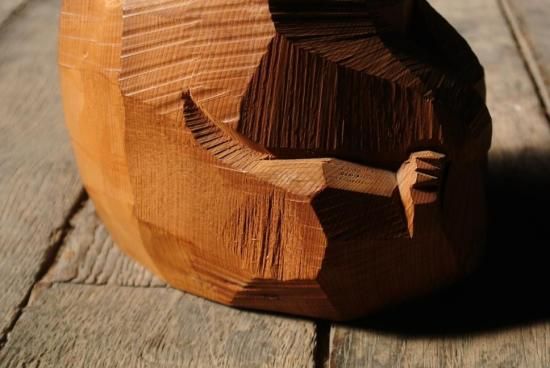 加藤貞夫「座熊」木彫り熊