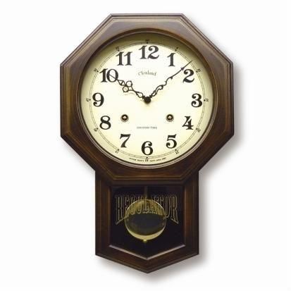 クォーツ式昭和レトロ振り子時計(アンティークブラウン) - 日本製