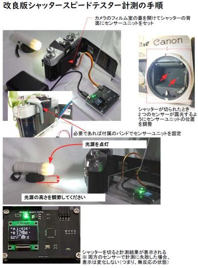 改良版シャッタースピードテスター（35mmフイルムカメラ用／光源ライト