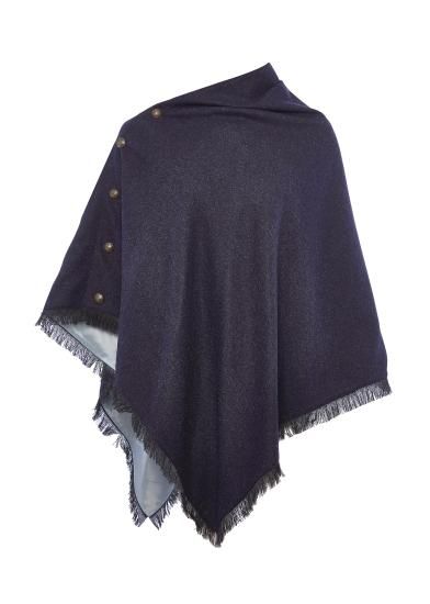Hazelwood Tweed Poncho | ヘイゼルウッド ツイードポンチョ | Navy