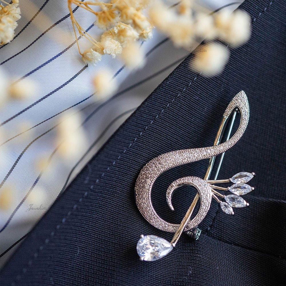 Jeweliss ブローチ リート Lied シルバー 音符 音楽 ト音記号