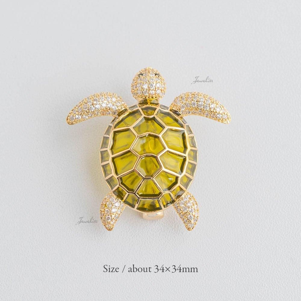 Jeweliss ブローチ トルチェス Tortues 亀 カメ 長寿 縁起物 ゴールド
