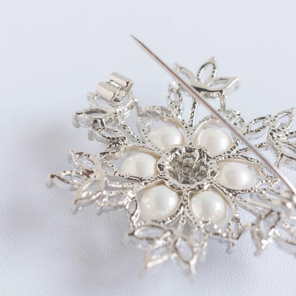 Jeweliss リサシオン クリスタルフラワー パール 雪の結晶 シルバー