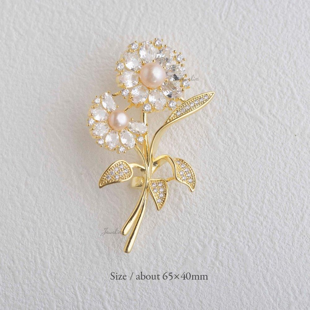 Jeweliss アマーリエ フラワー 淡水パール 花 ブローチ ジュエリス