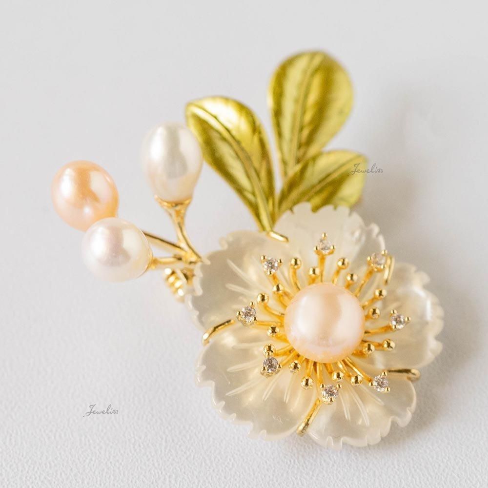 Jeweliss セレジェイラ 桜 淡水パール ブローチ サクラ ブローチ専門店