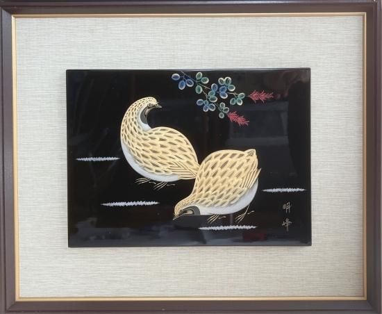 輪島塗・鳥・漆芸額・沈金 | 被災地支援企画 - みんなでみんなを助け愛