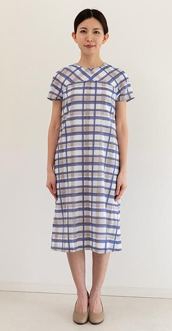 ヨークスリーブ 襟なし ワンピース HR-4553-1 - boutique HIDEKI