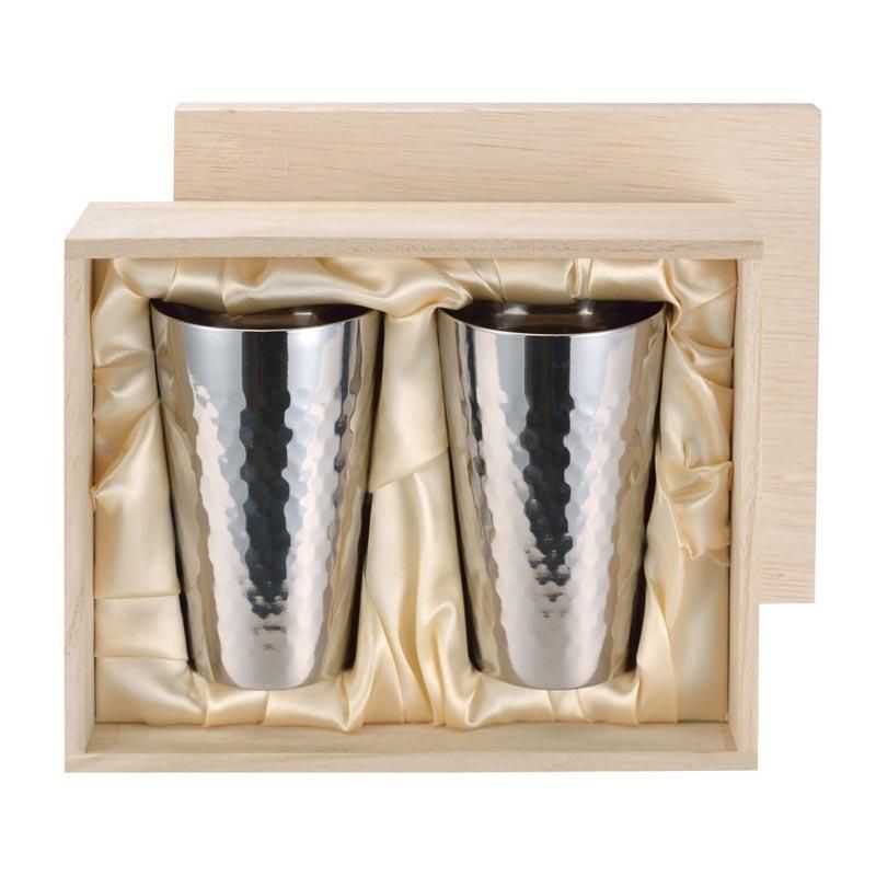 チタン2重カップ2PCセット 木箱入り | 軽くて錆びないチタン製カップ