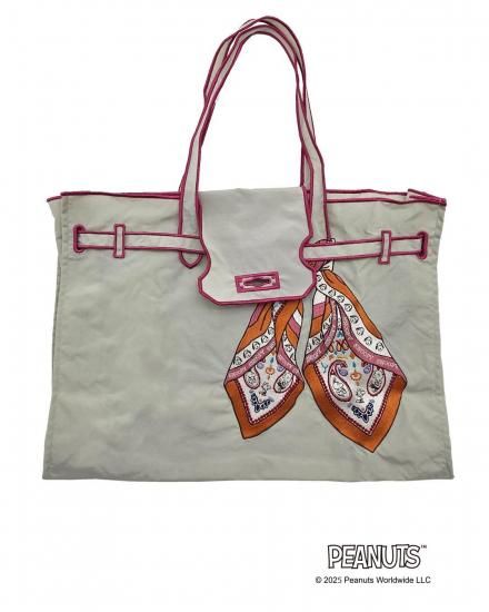 SNOOPY SCARF / New Classical Eco Bag (L) L/GRAY - LA COUSETTE