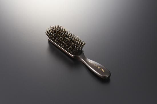 ≪手植え≫ヘアーブラシ7行植え 特級黒豚毛【ブラシクリーナー付