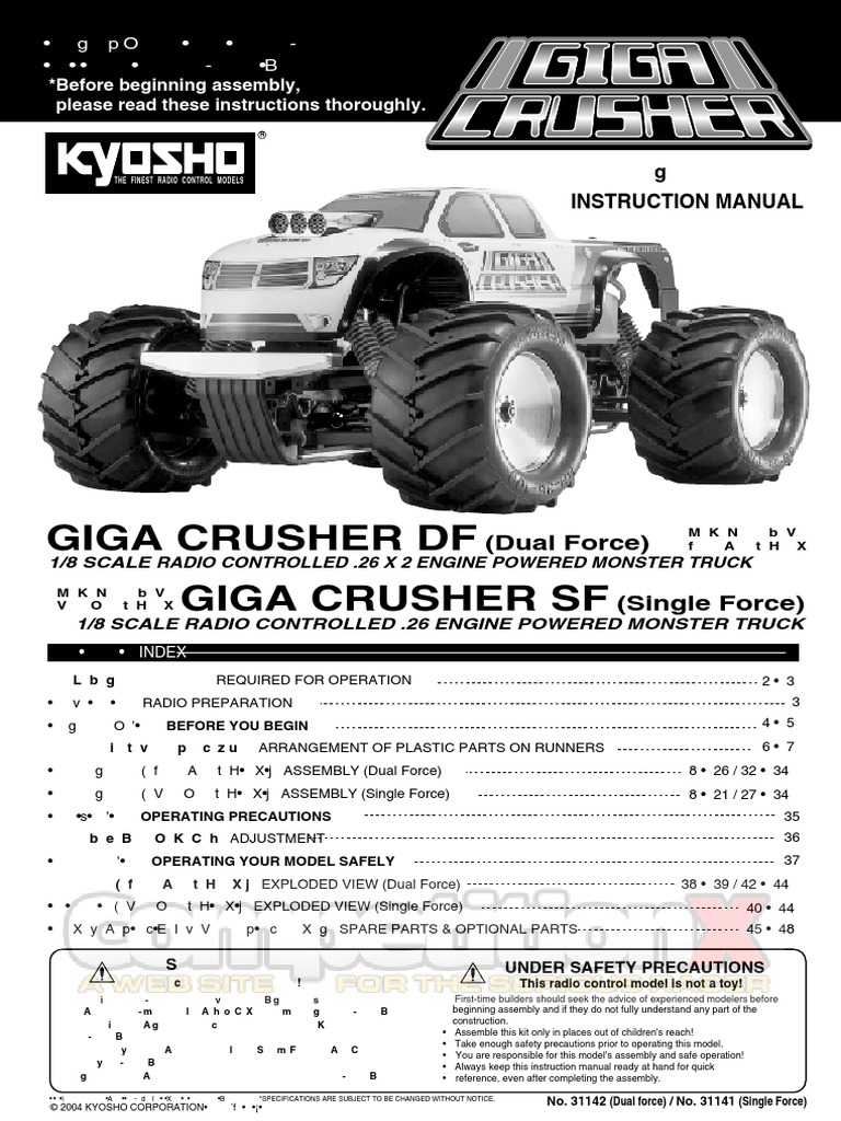 Kyosho Giga Crusher Manual | PDF