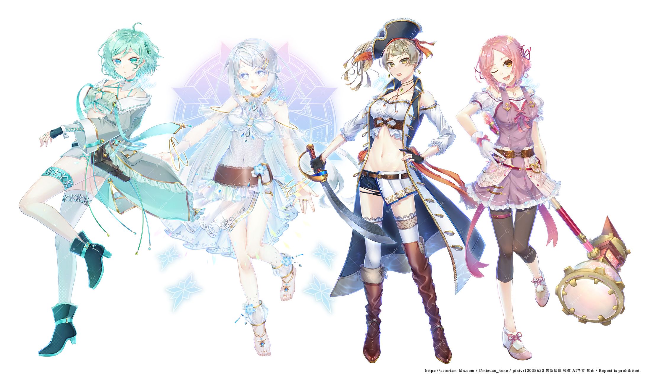 イラスト】立ち絵 女性キャラクター 17種