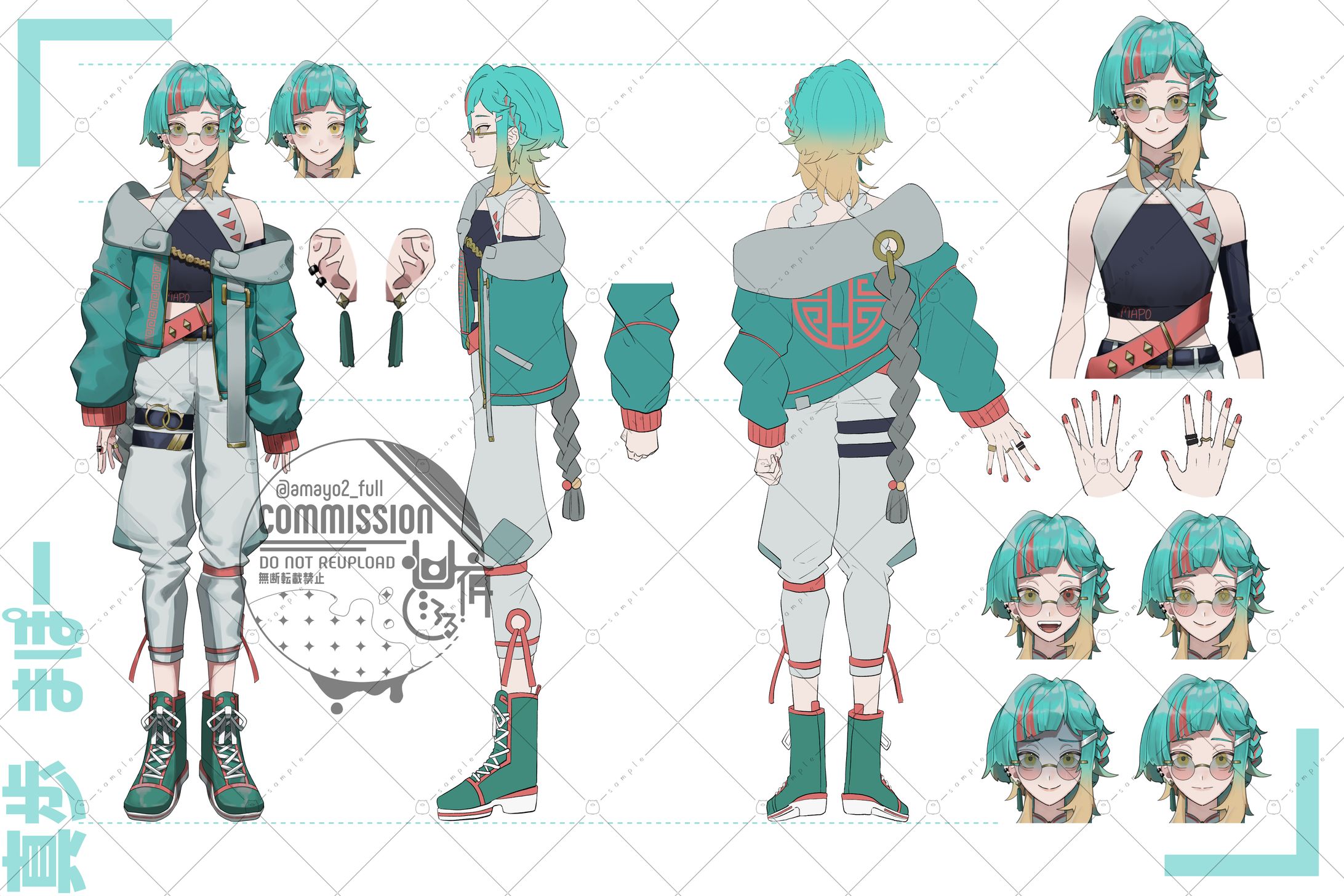 ご依頼】Live2D用パーツ分け立ち絵+キャラクターデザイン+三面図