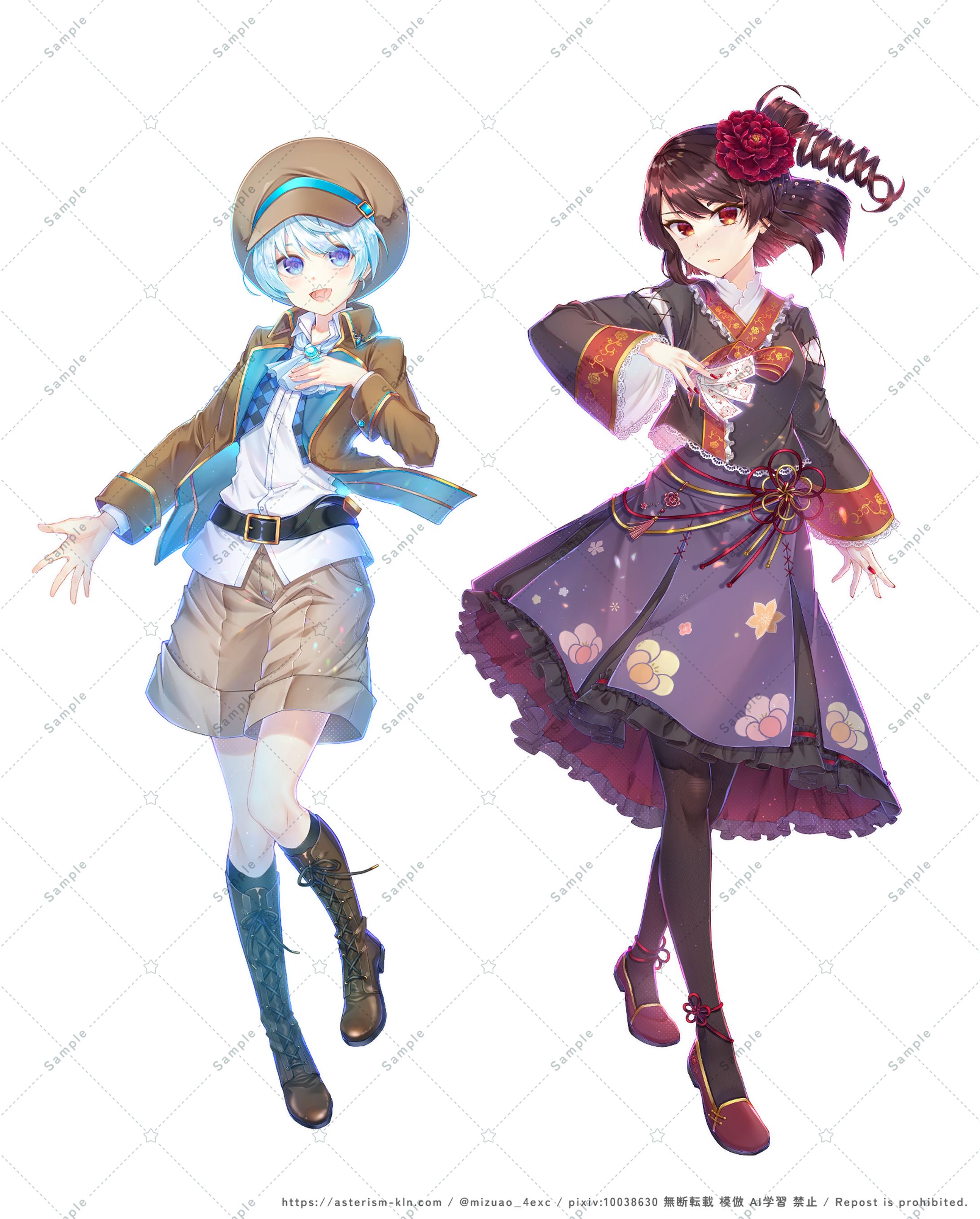 イラスト】立ち絵 女性キャラクター 17種