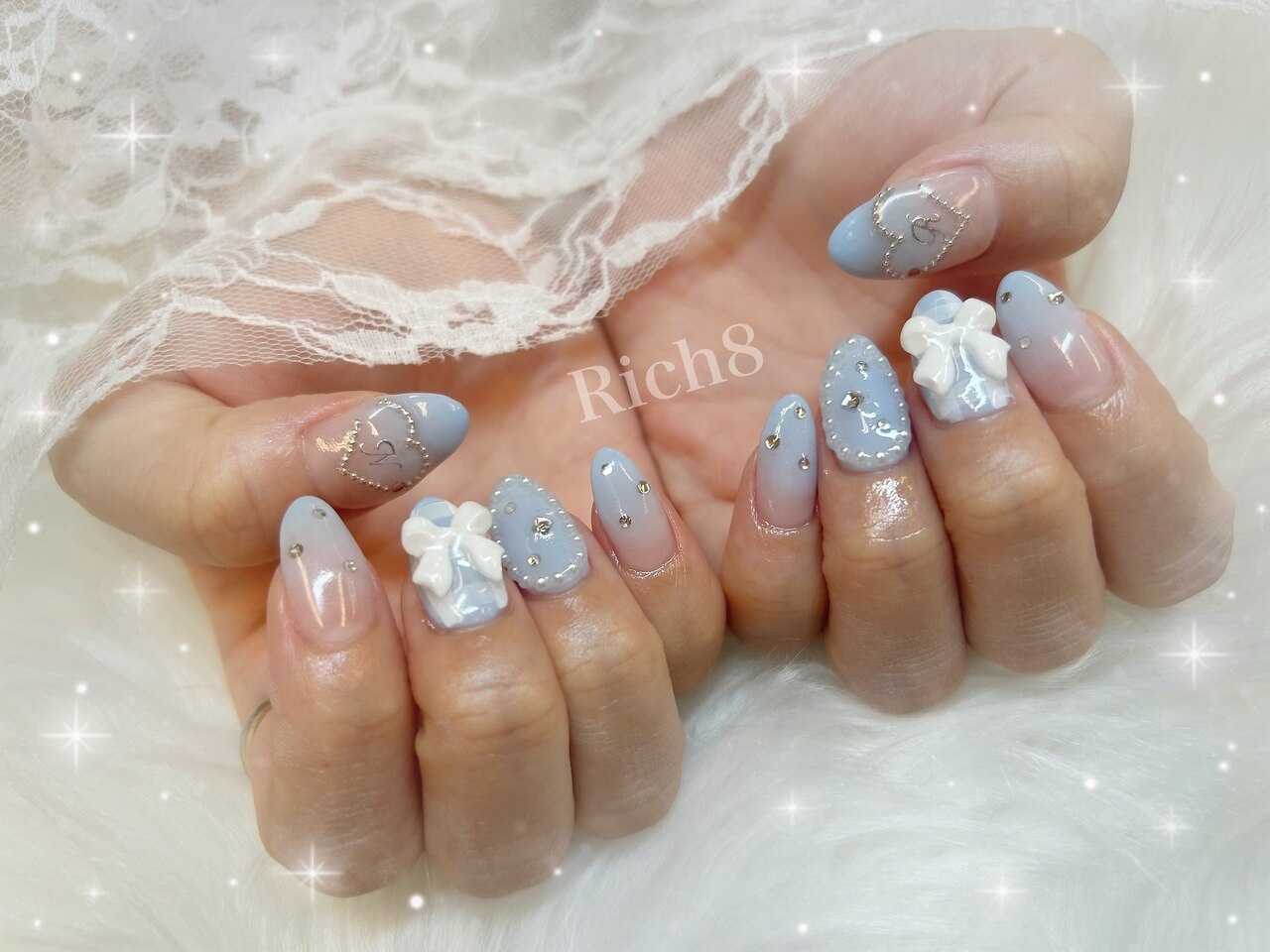 6→ネイルパーツ 14個 ハート クマ ストーン デコネイル ネイル用品 6