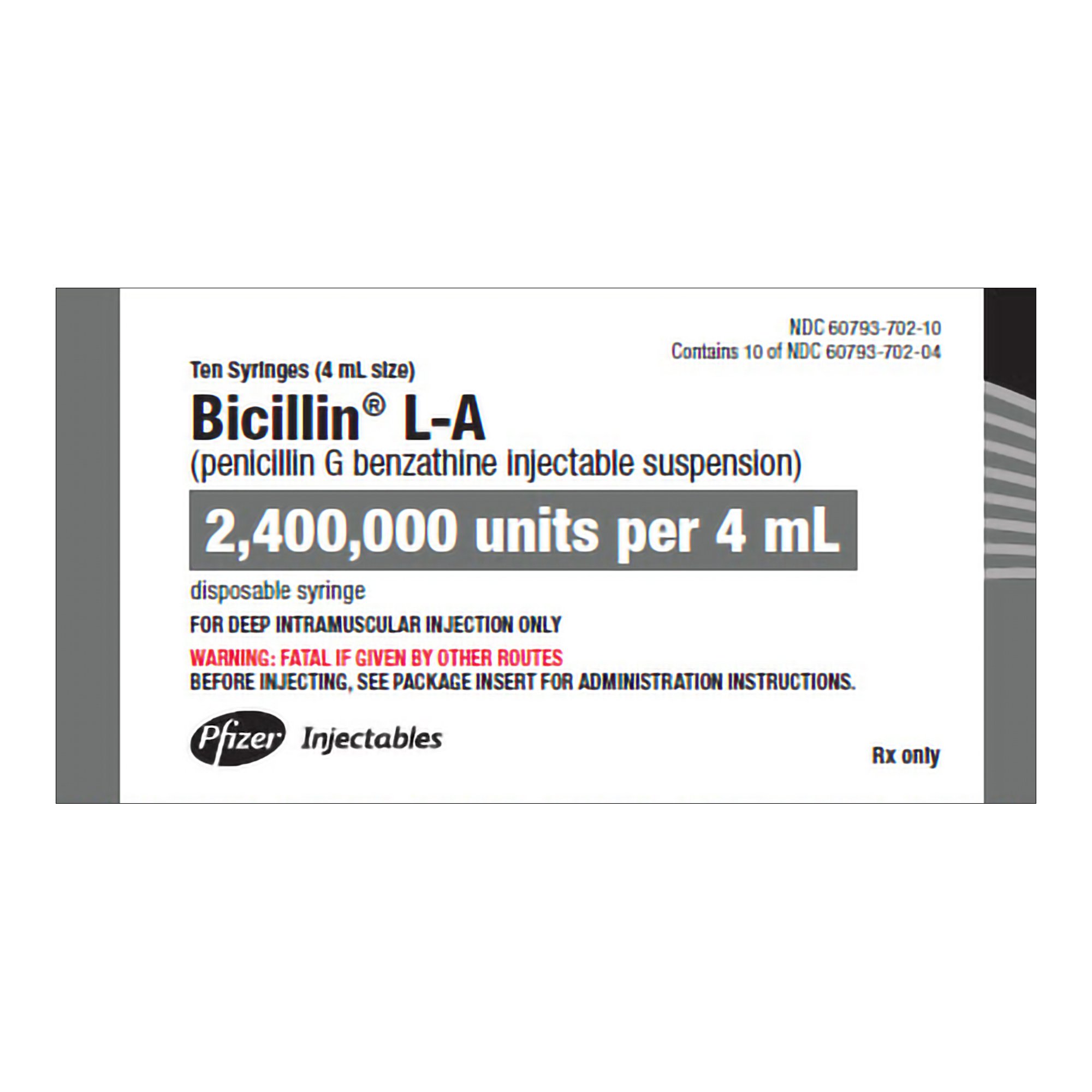 Bicillin® L-A Penicillin G Benzathine 2400 MU / 4 - McKesson