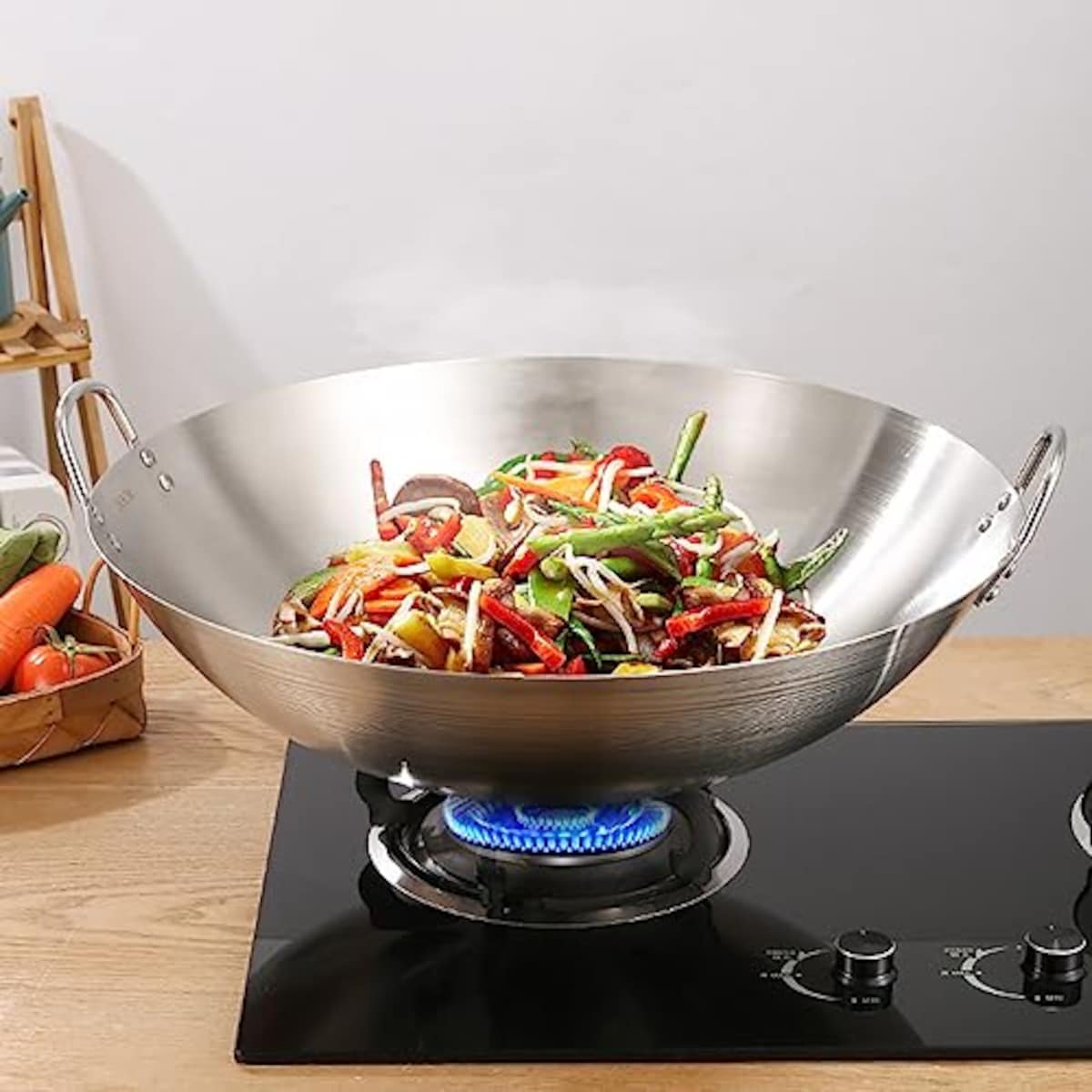 jinxiangの中華鍋 ステンレス スチール フライパン 鍋 炒め鍋 両手鍋