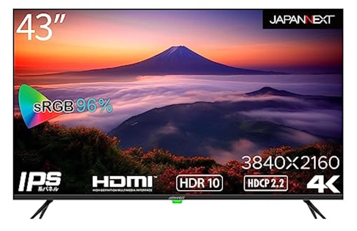 JapanNextのJAPANNEXT 43インチ 大型 モニター 4K UHD 3840x2160解像度