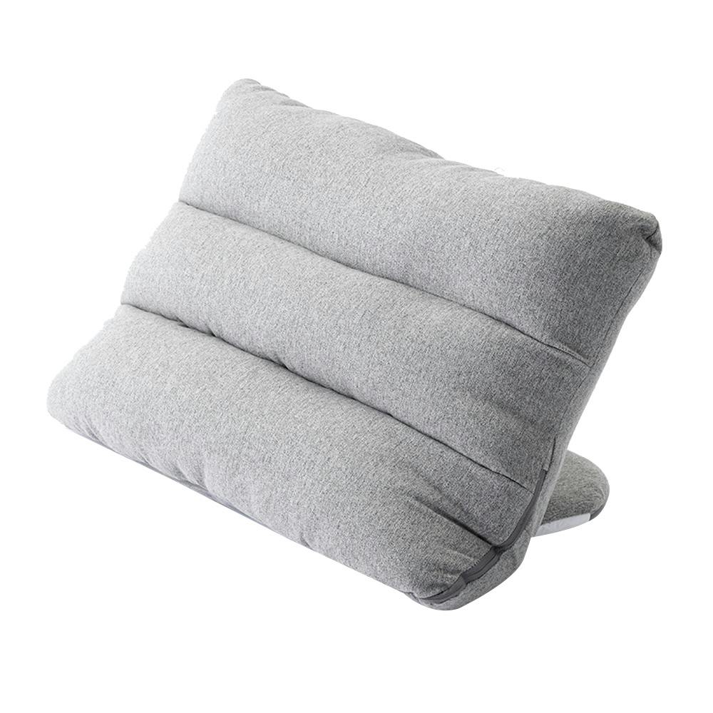 枕にもなる背もたれイス Lepoco グレー 幅58cm 奥行36～41cm 高さ15