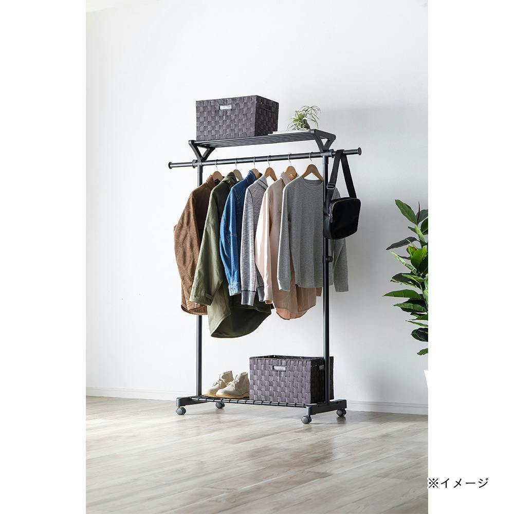 上棚付きハンガーラック ブラック N63 | ハンガーラック・ポール