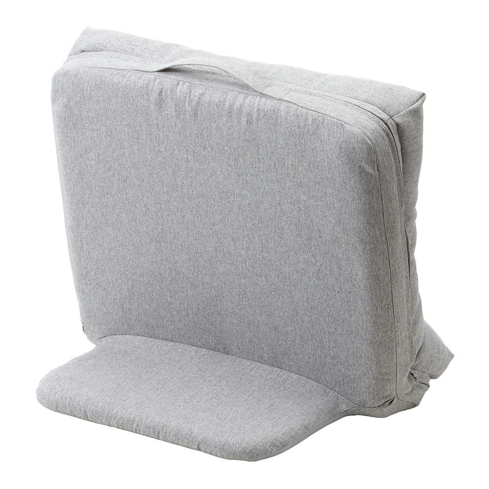 持ち手付カバー洗える背もたれイス FLepoco グレー 幅57cm 奥行44
