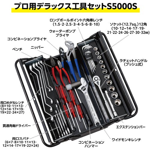 CAINZ-DASH】スーパーツール プロ用両開き工具セット（2段式