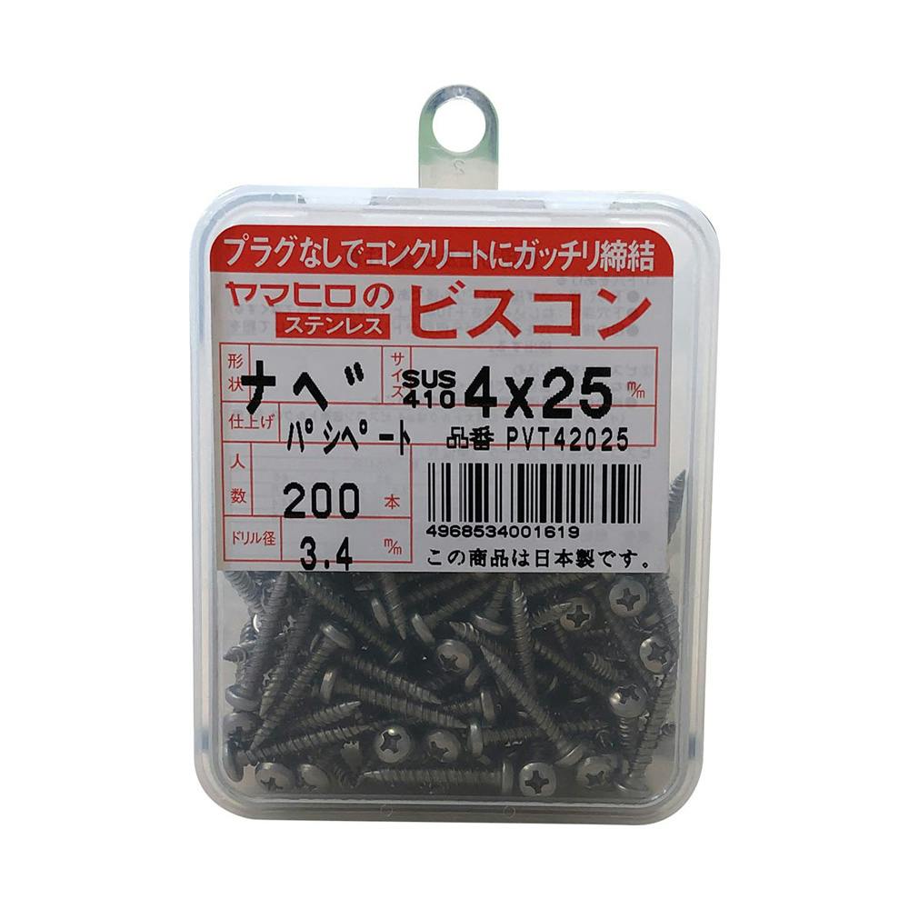 ステンビスコンPVT42025ナベ4.0×25 | ねじ・くぎ・針金・建築金物 通販