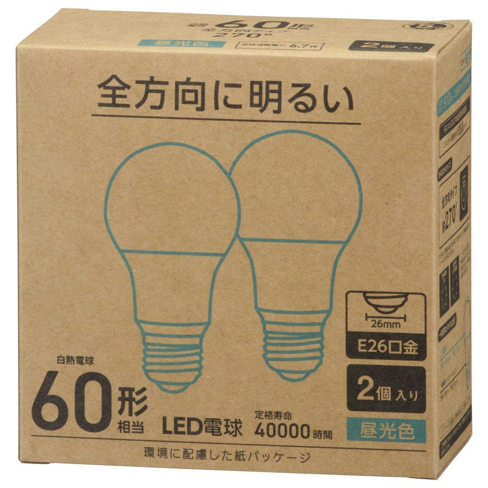LED電球全方向 60形 LDA7D-GAG58 2P | 電球 通販 | ホームセンターの