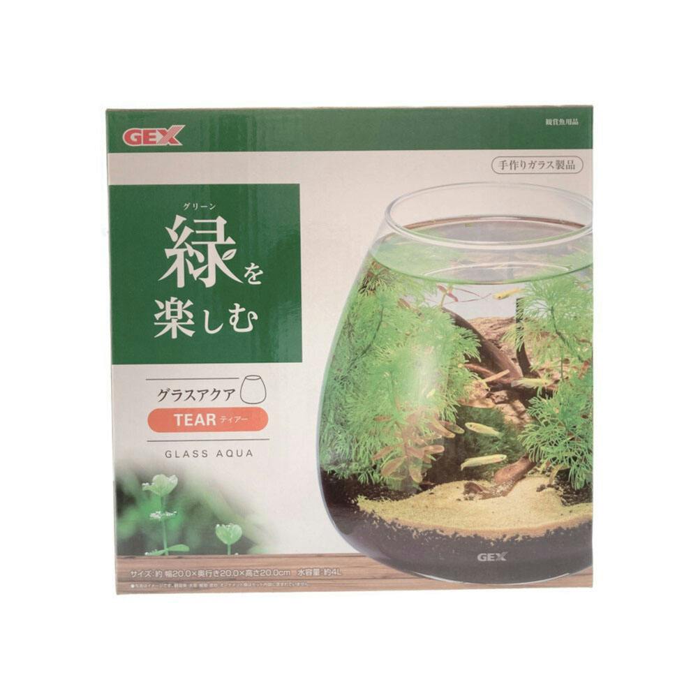 GEX グラスアクア ティアー 屋内観賞魚飼育用水槽 水容量約4L | 水中