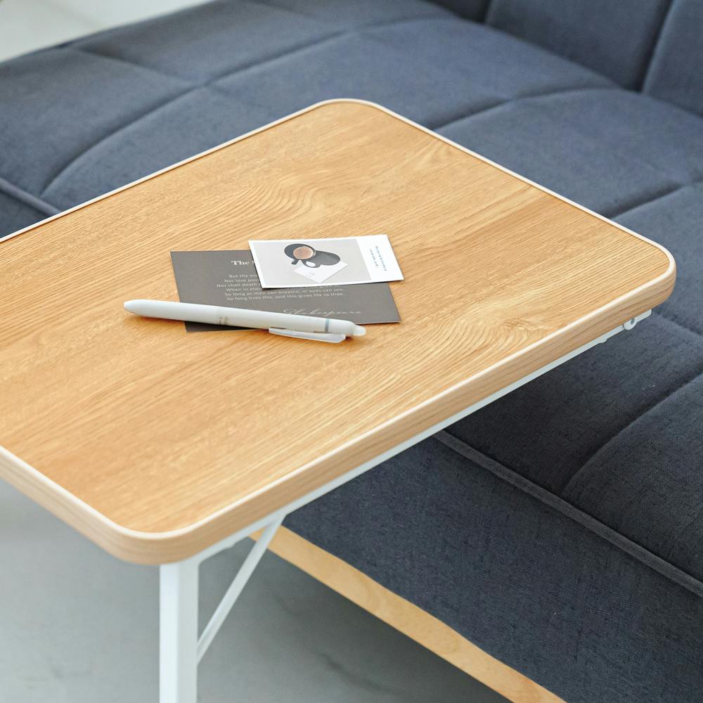 スクエアサイドテーブル ラテ(ナチュラル)】 ナイトテーブル スリム