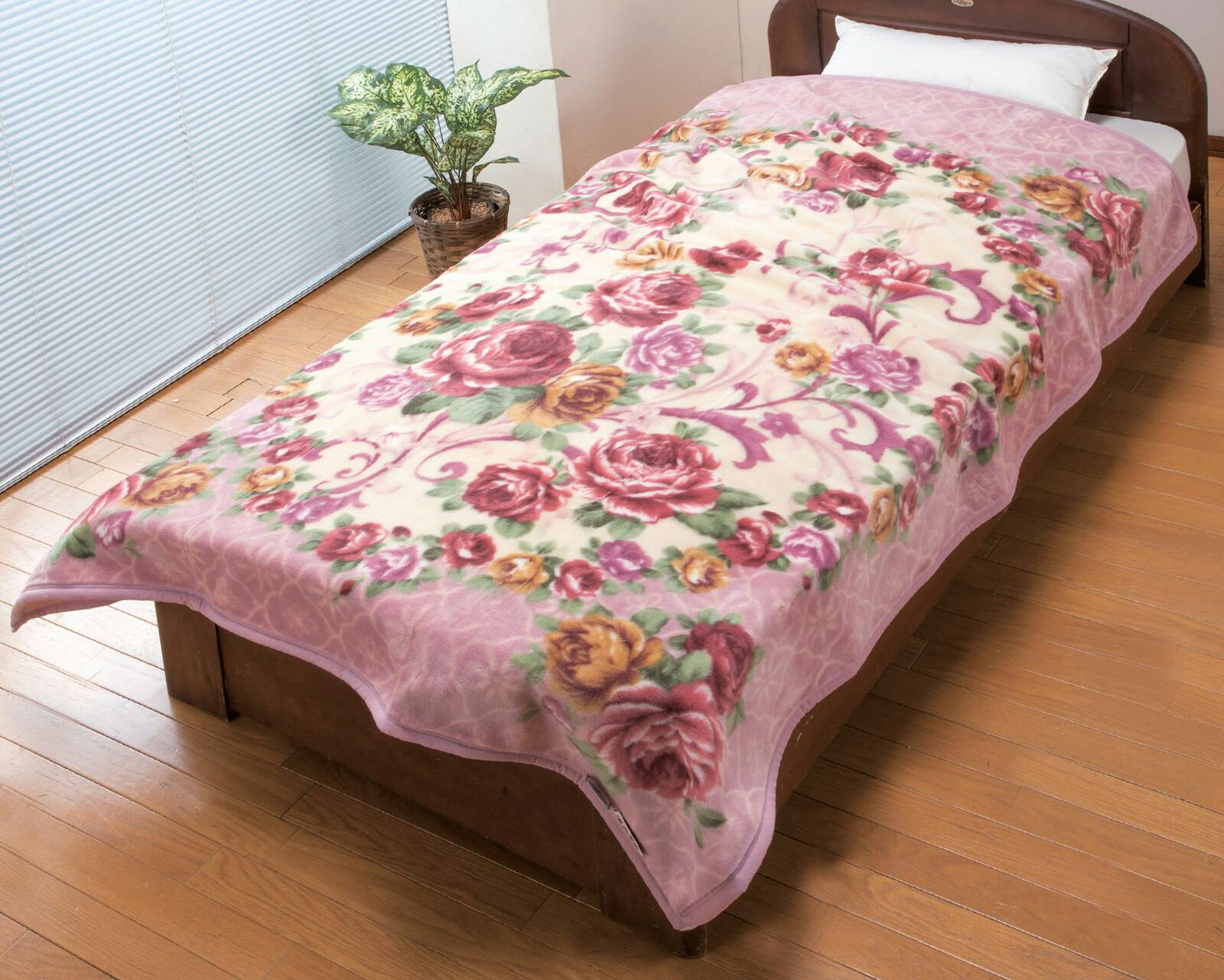 温泉毛布（R） 泉大津産アクリル毛布 【2色組】【ベージュ＋ピンク