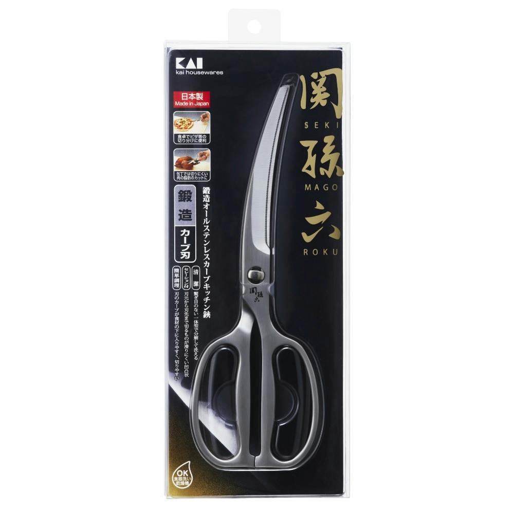 ケース販売】関孫六 鍛造オールステンレスカーブ キッチンハサミ × 5点