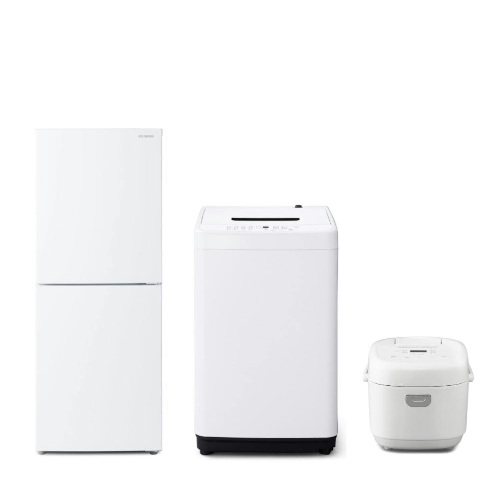アイリスオーヤマ 【軒先渡し】家電3点セット(冷凍冷蔵庫 153L+全自動