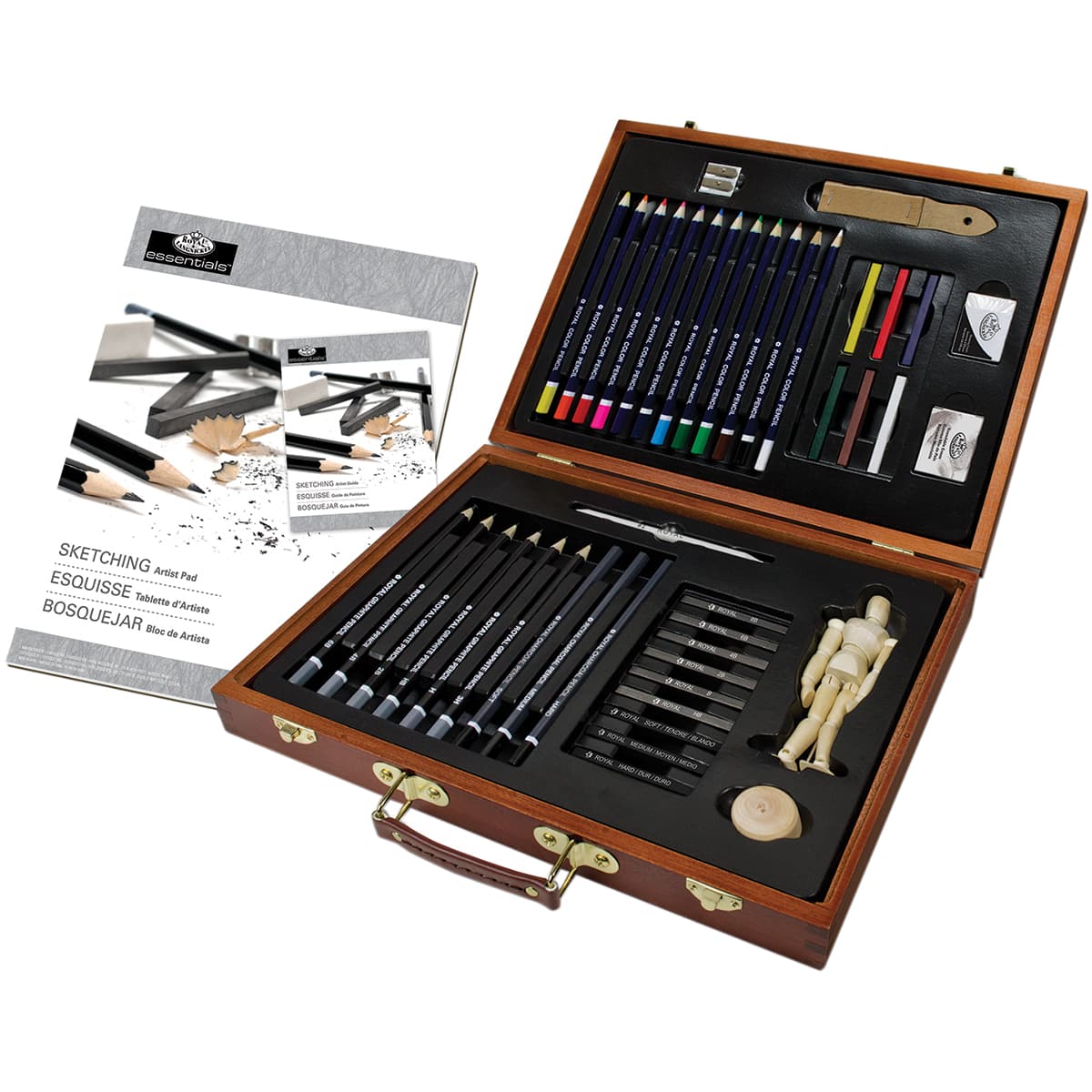 Royal & Langnickel® Essentials™ Sketch & Draw Wooden Box Art Set