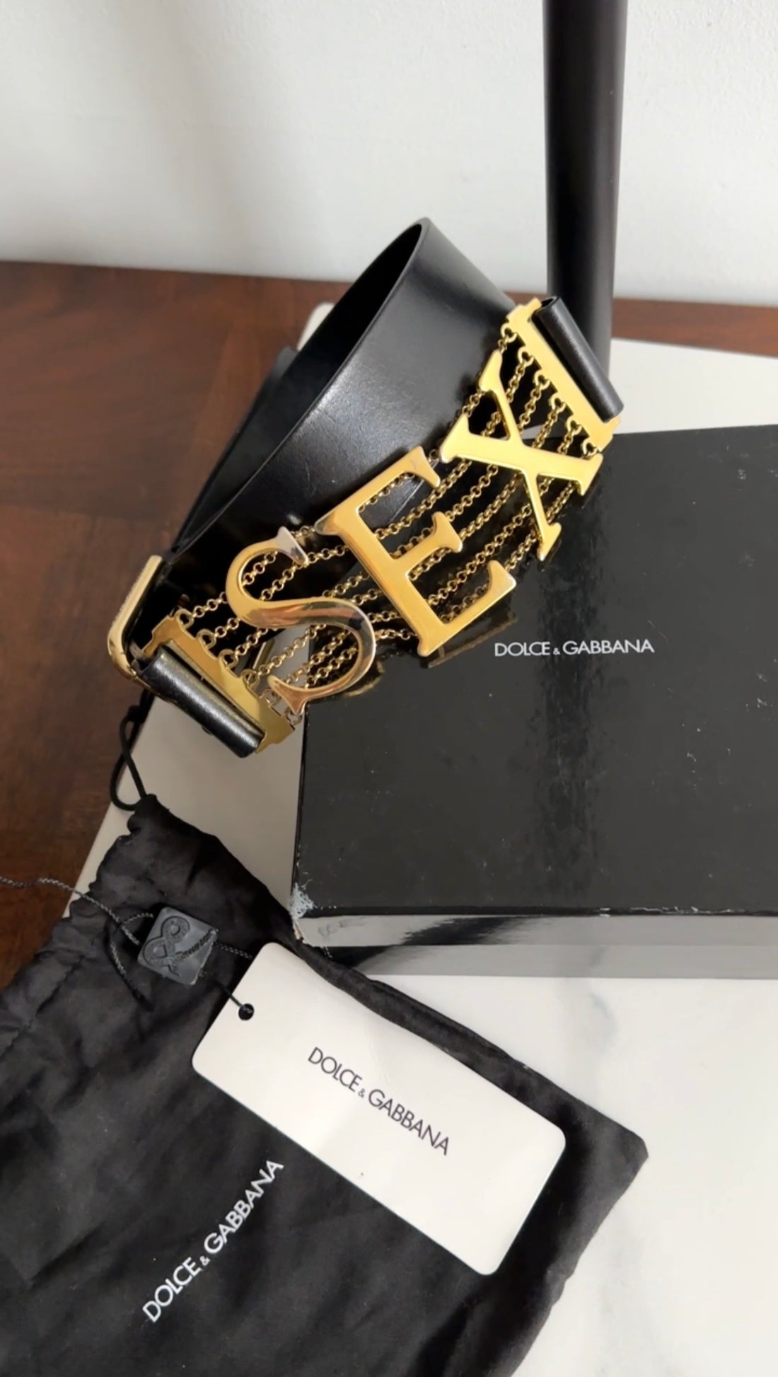 Dolce & Gabbana Spring 2003 Vintage S- E- X- Logo Belt - 90cm / 42