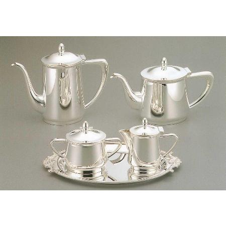 洋白銀器ニッケルシルバーVIP 小判型ティーコーヒーポットフル