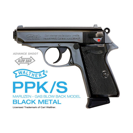 Maruzen - Walther PPK/S BLACK METAL (GBB)