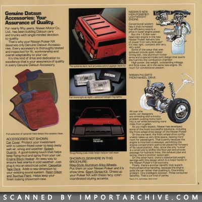 1983 Nissan Pulsar Brochure (Early Version) - ImportArchive